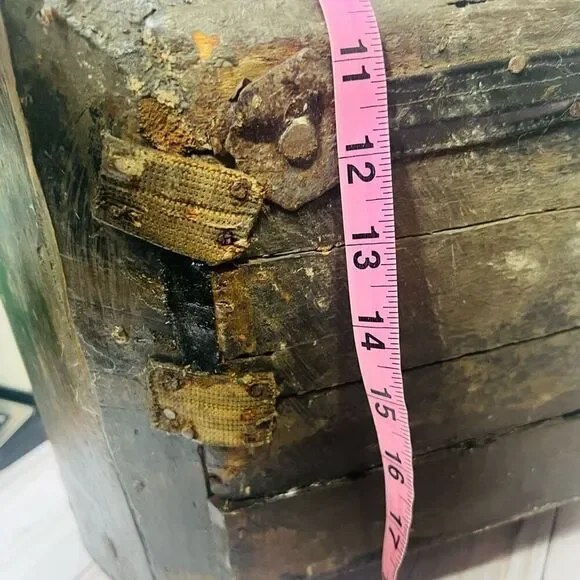 Antique Chinese Rice Grain Harvest Basket Bucket Scoop Measure Wood Baskets & Bins